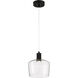 Port Nine LED 9 inch Matte Black Pendant Ceiling Light in Clear
